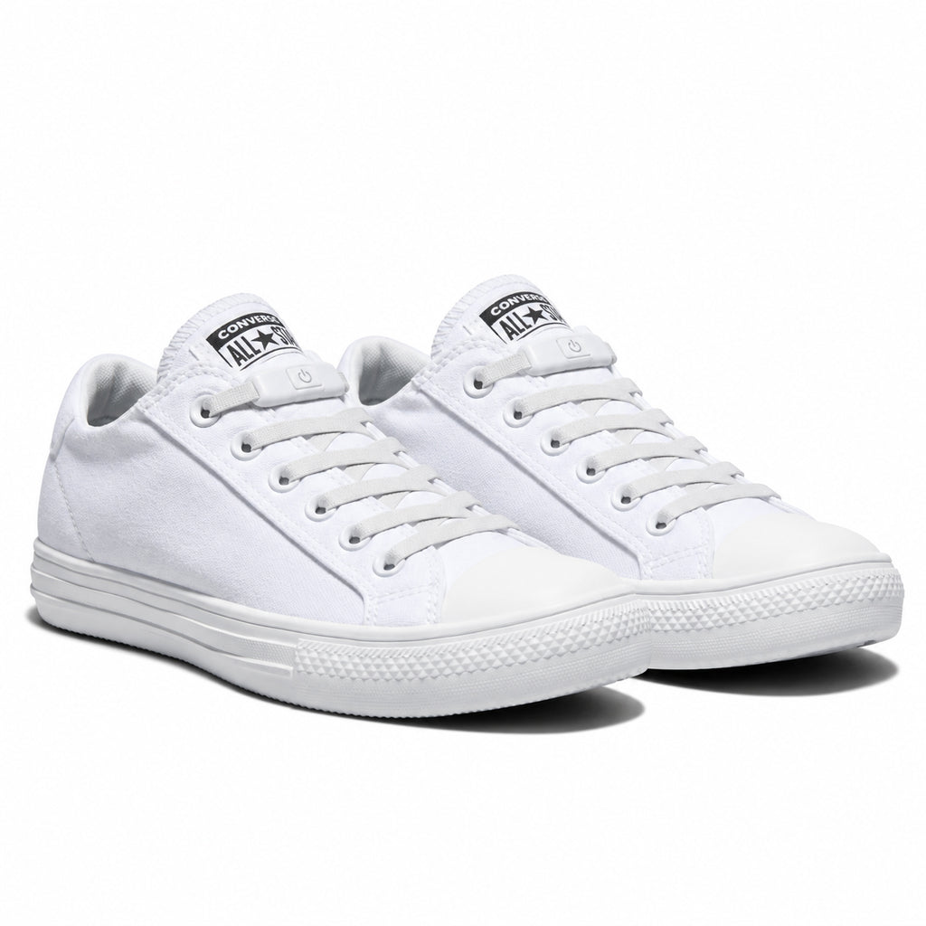 Clipz - WHITE - No-Tie Elastic Shoelace & Clip - Pair