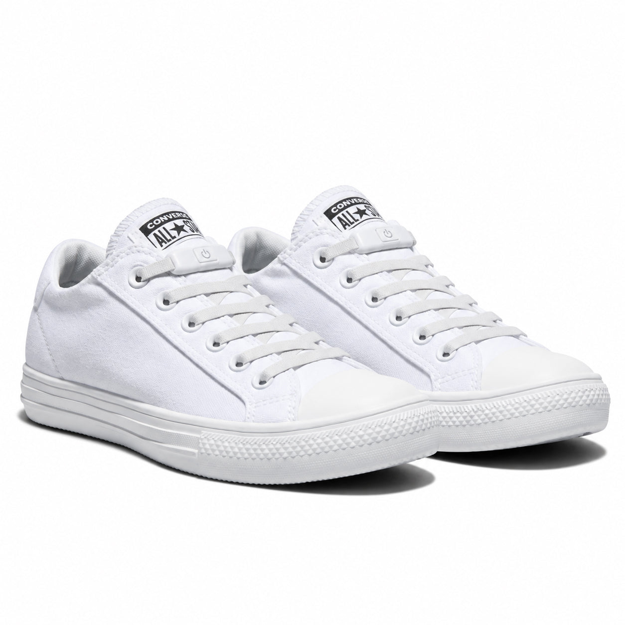 Clipz - WHITE - No-Tie Elastic Shoelace & Clip - Pair