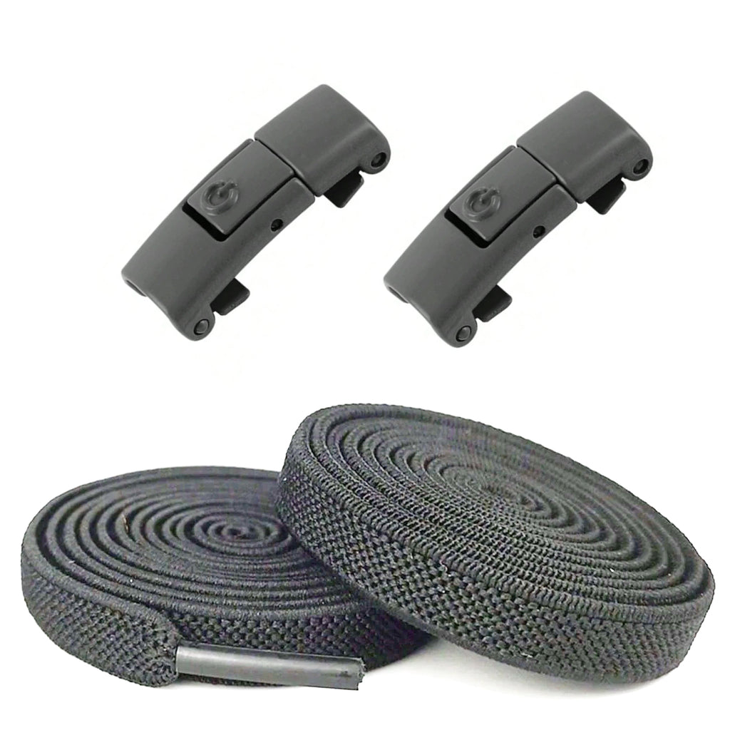 No-Tie Elastic Shoelaces - Dark Grey - Clipz