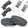 No-Tie Elastic Shoelaces - Dark Grey - Clipz