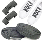No-Tie Elastic Shoelaces - Dark Grey - Clipz