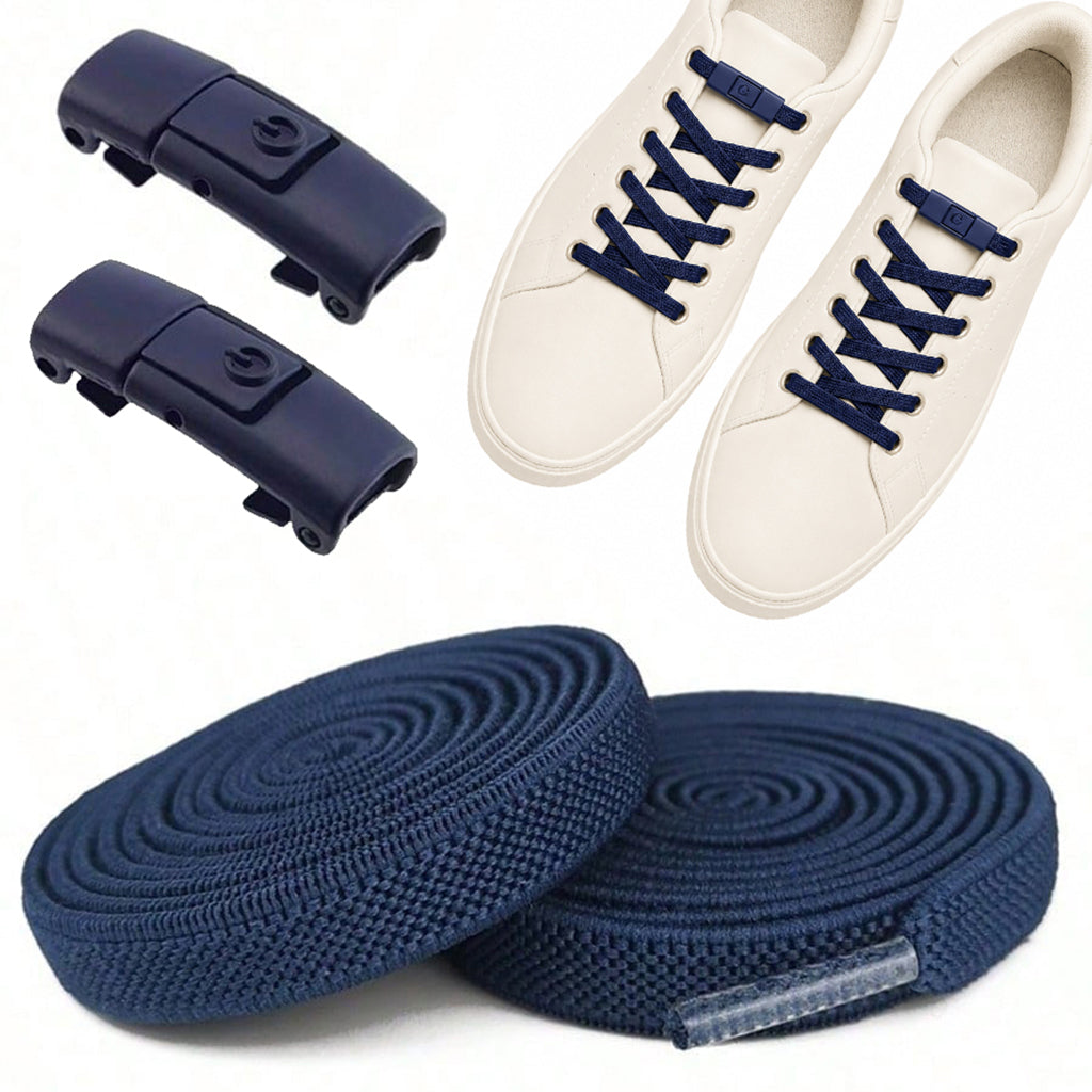 Clipz - No-Tie Elastic Shoelaces - Navy Blue