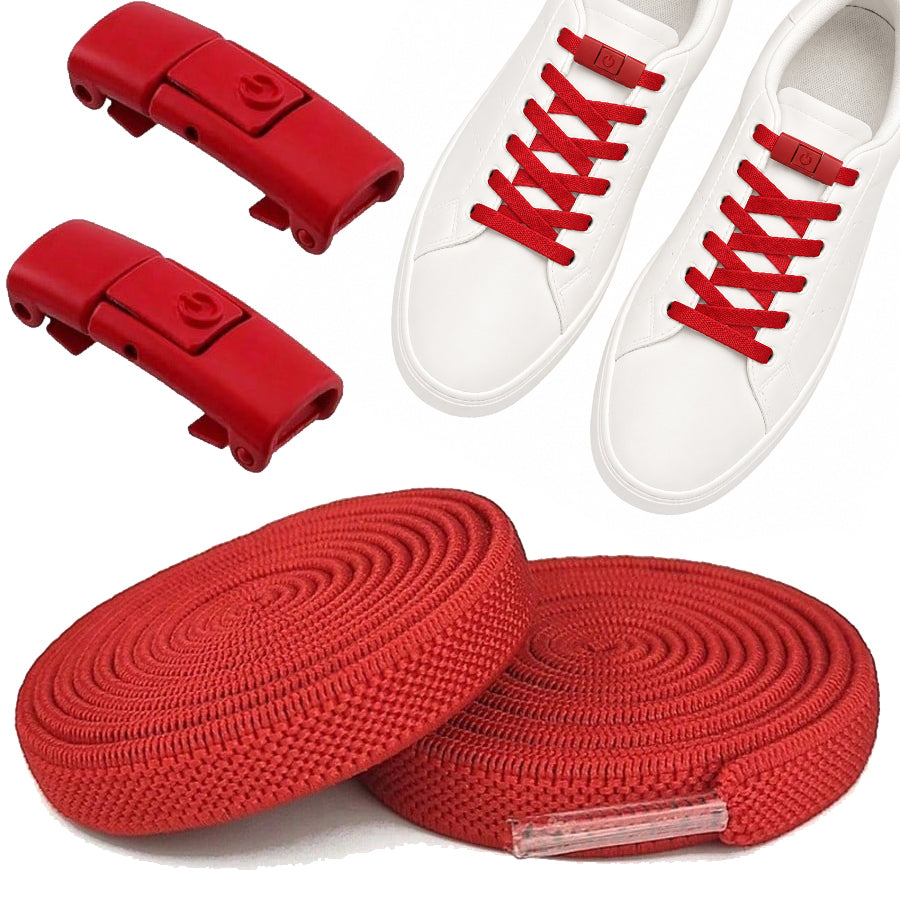 Clipz - No-Tie Elastic Shoelaces - Red