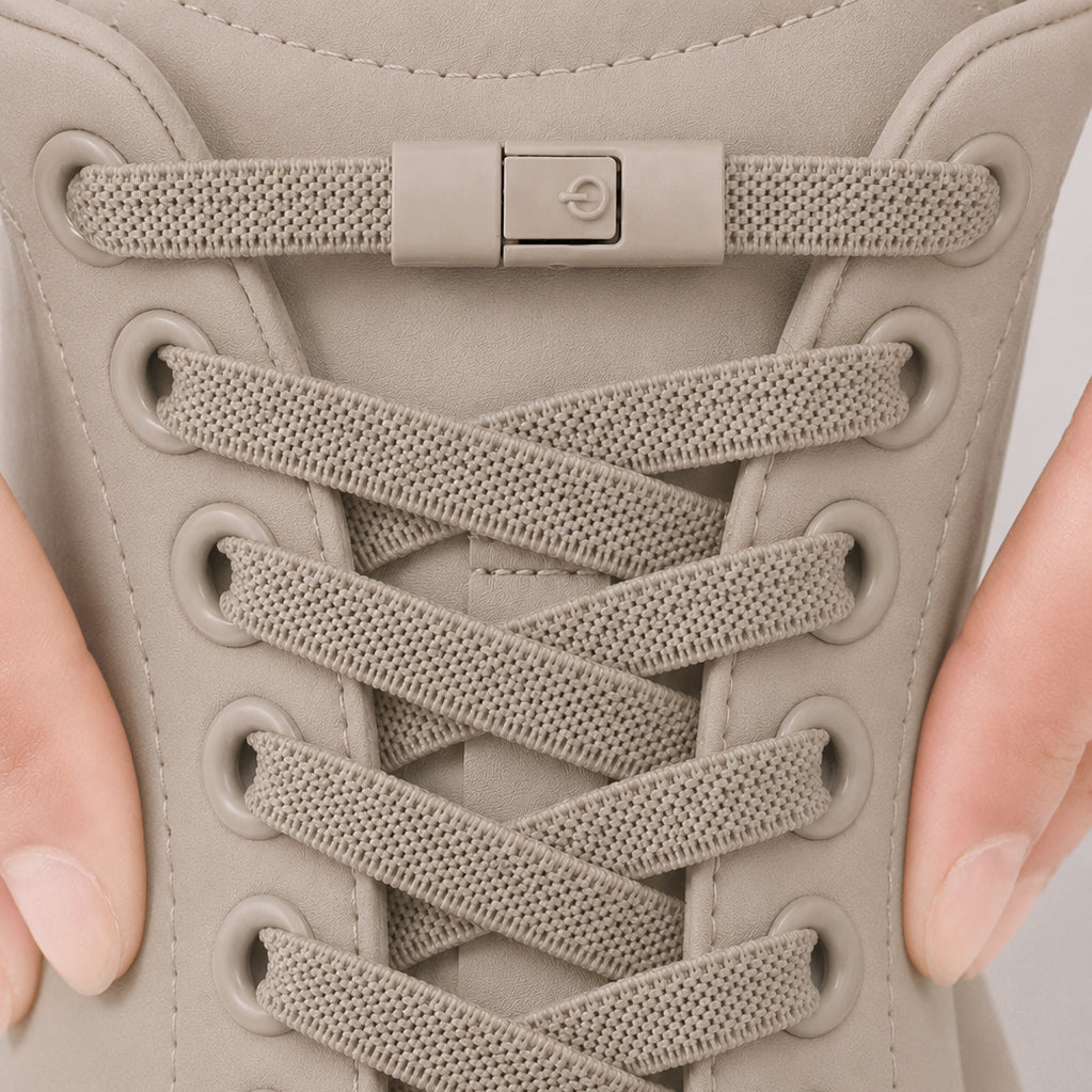 Clipz - LATTE - No-Tie Elastic Shoelace & Clip - Pair
