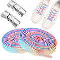 Clipz - RAINBOW - No-Tie Elastic Shoelace & Clip - Pair