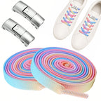 Clipz - No-Tie Elastic Shoelaces - Rainbow