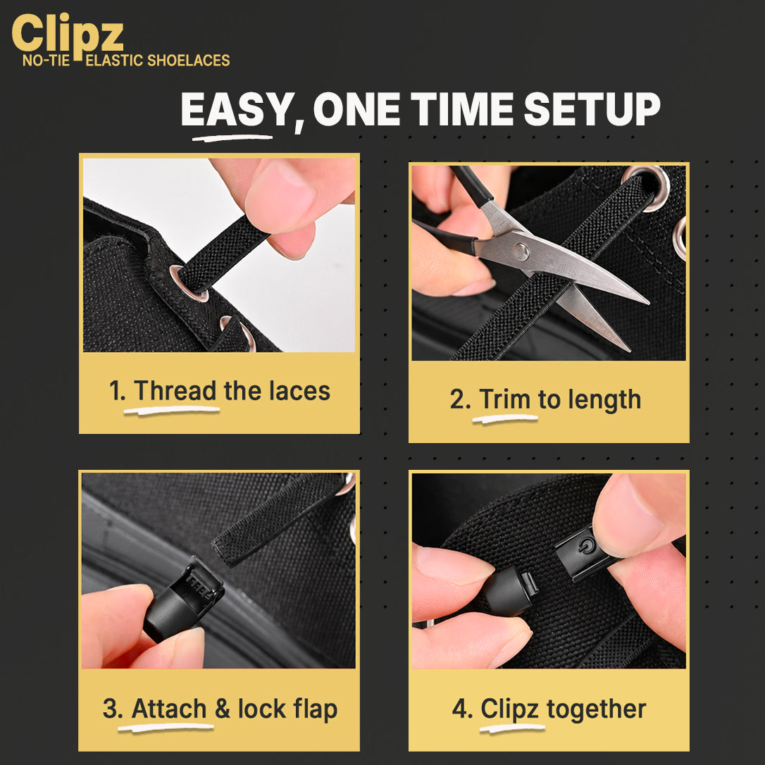 Clipz - LATTE - No-Tie Elastic Shoelace & Clip - Pair