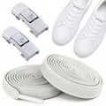 Clipz - WHITE - No-Tie Elastic Shoelace & Clip - Pair