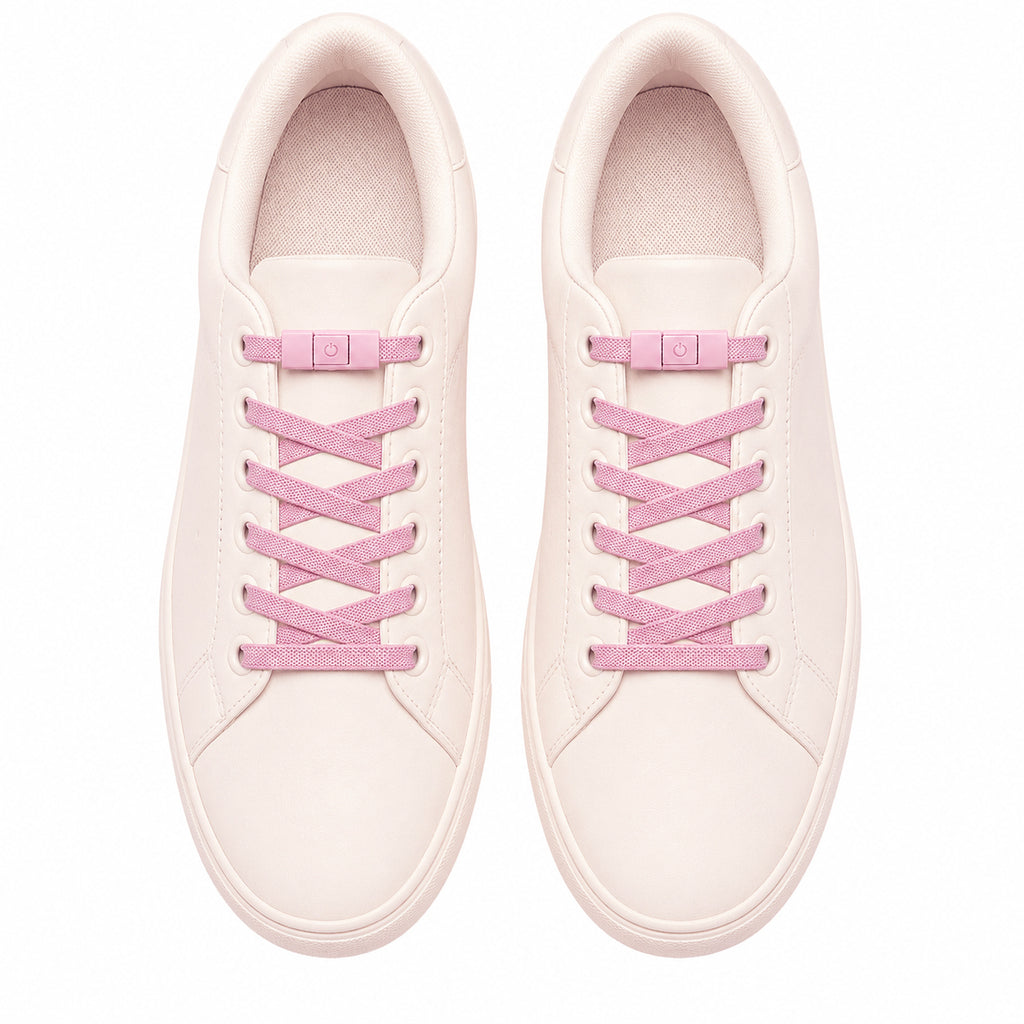 No-Tie Elastic Shoelaces - Baby Pink - Clipz