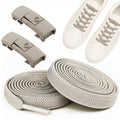 Clipz - BEIGE - No-Tie  Elastic Shoelace & Clip - Pair