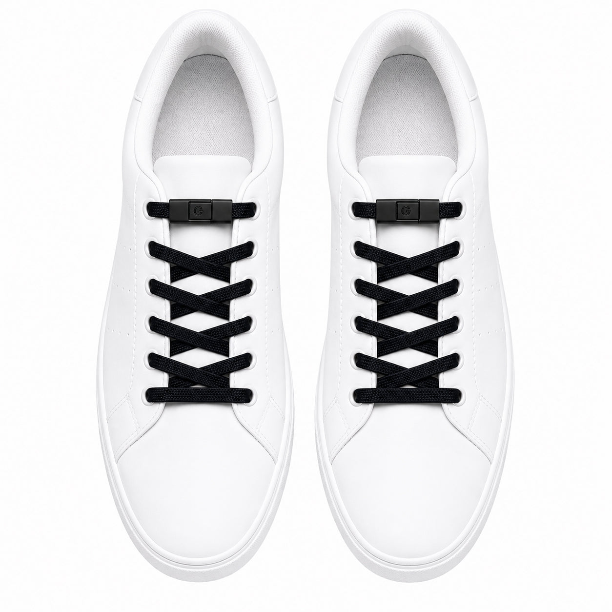 Clipz - BLACK - No-Tie Elastic Shoelaces & Clip - Pair
