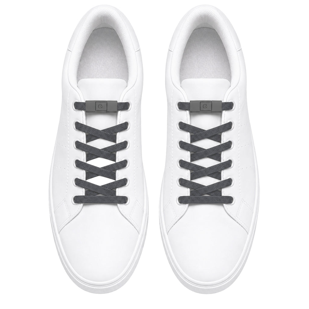 No-Tie Elastic Shoelaces - Dark Grey - Clipz