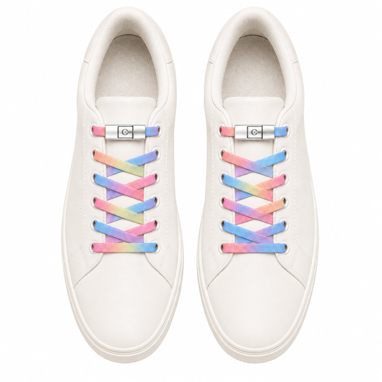 Clipz - RAINBOW - No-Tie Elastic Shoelace & Clip - Pair
